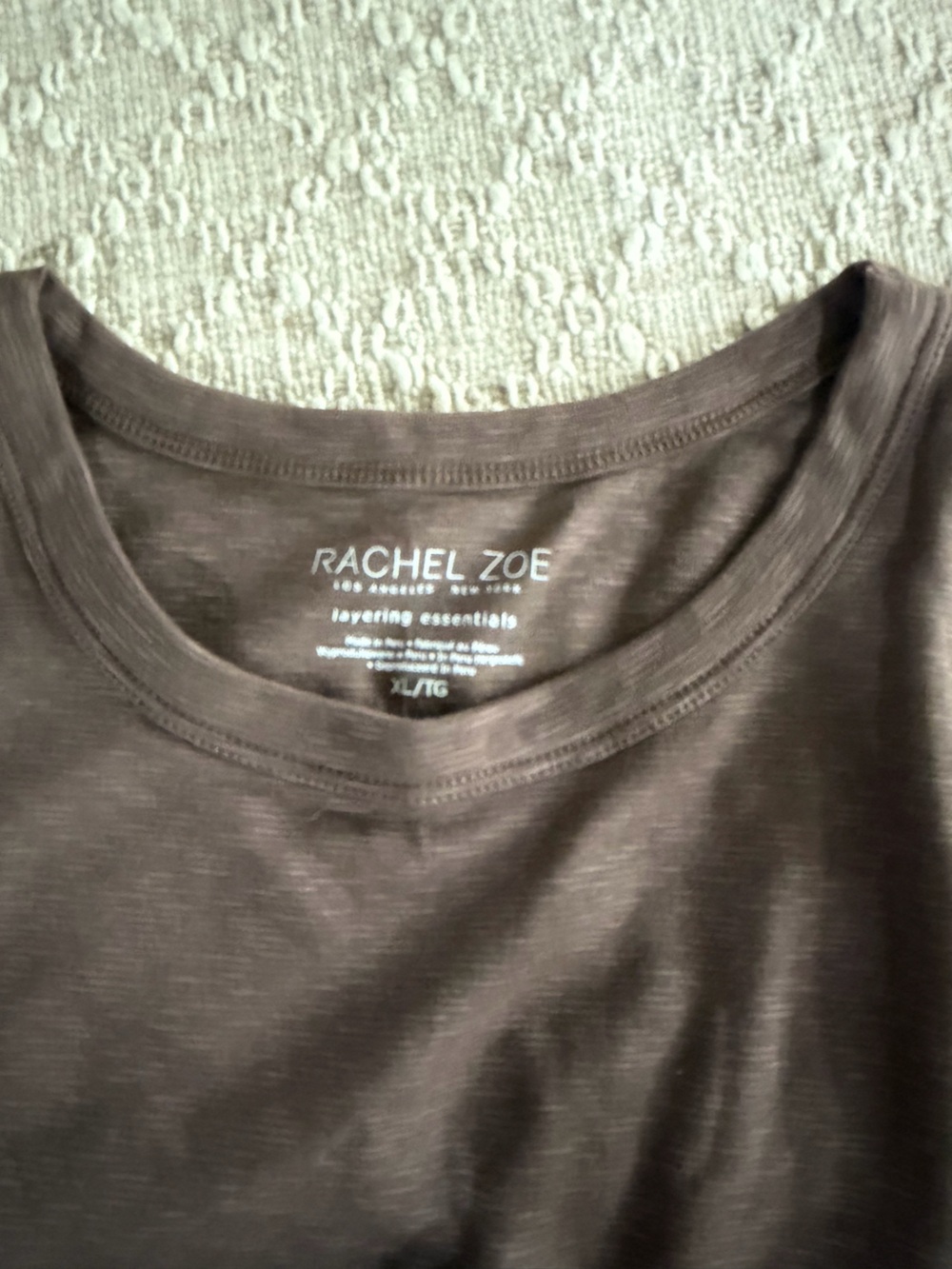 Rachel Zoe Chocolate Brown Scoop Neck Tee